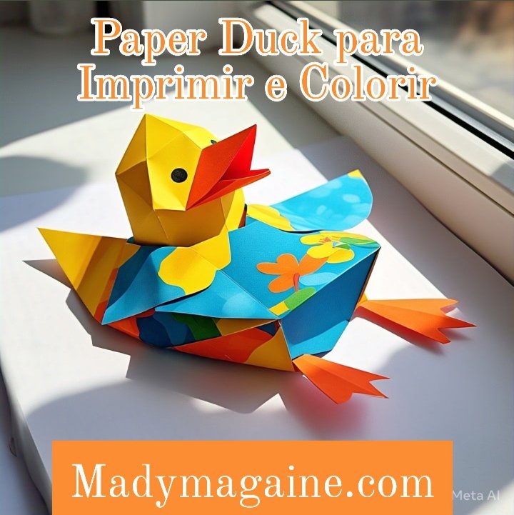 Paper Duck para Imprimir e Colorir